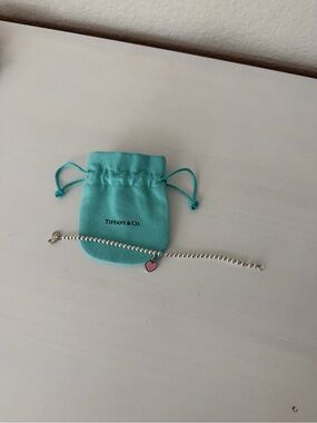 Return to Tiffany® Pink Heart Tag Bead Bracelet in Silver, 4 mm